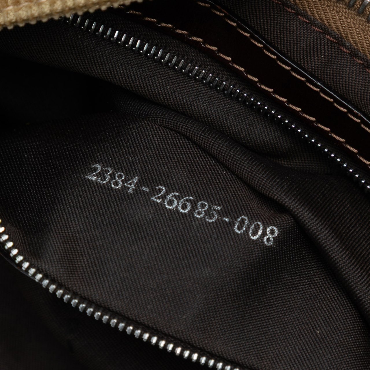 Fendi Corduroy Baguette Pochette Bruin