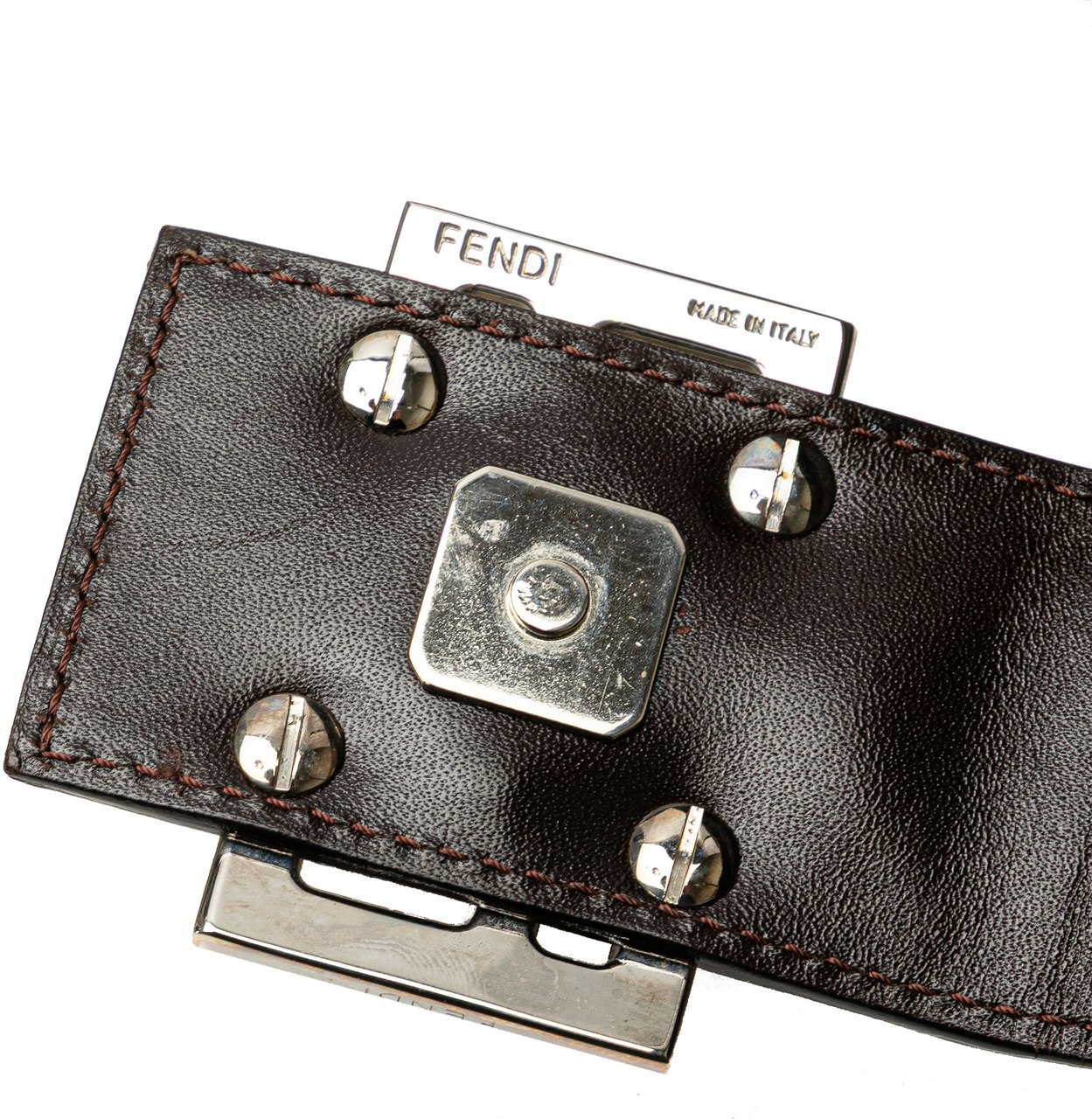 Fendi Zucca Canvas Shoulder Bag Bruin
