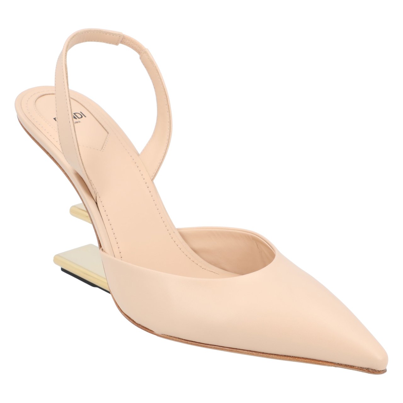 Fendi First Leather Slingbacks Neutraal