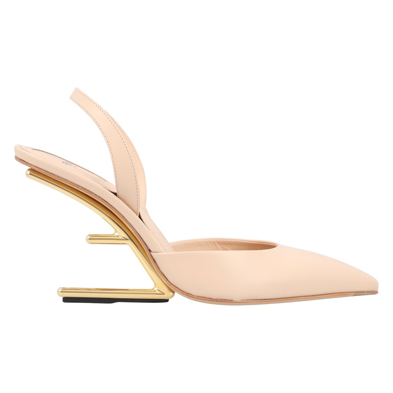 Fendi First Leather Slingbacks Neutraal