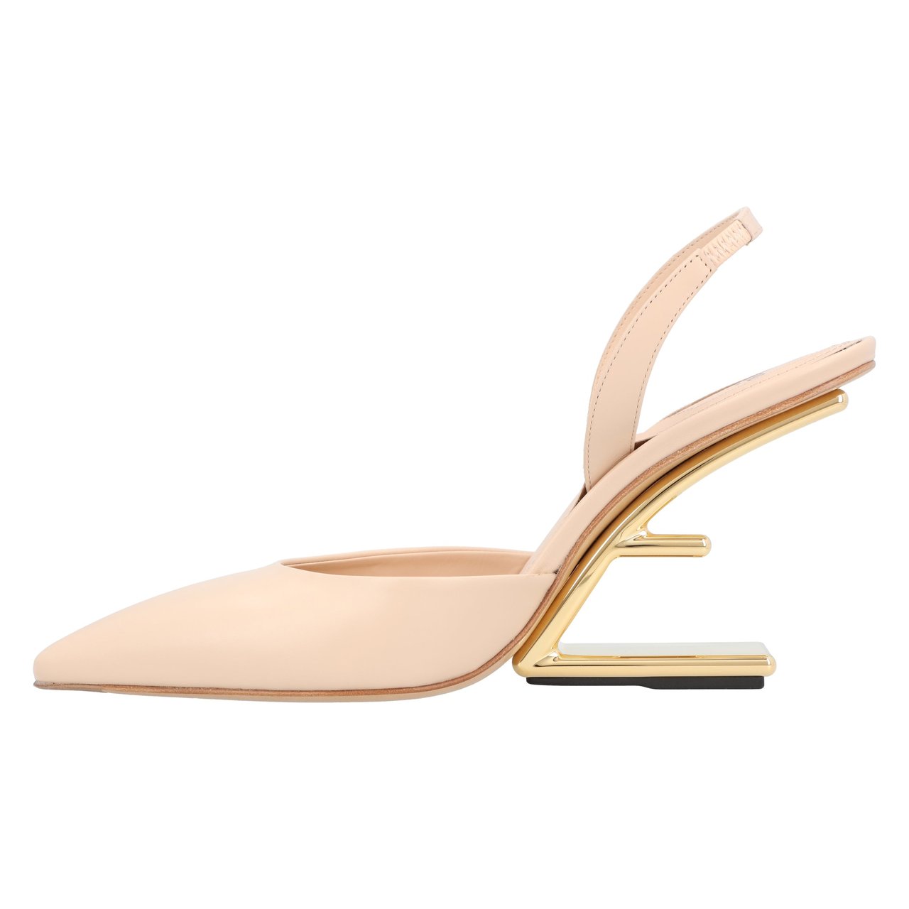 Fendi First Leather Slingbacks Neutraal