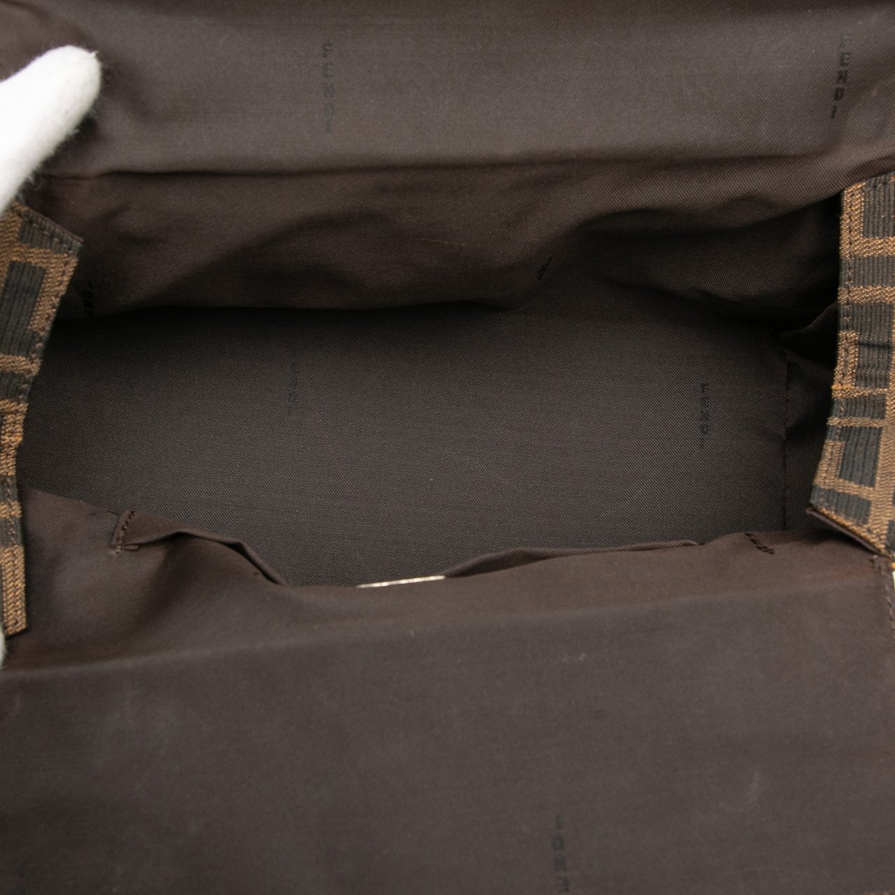 Fendi Zucca Canvas Bento Box Shoulder Bag Bruin