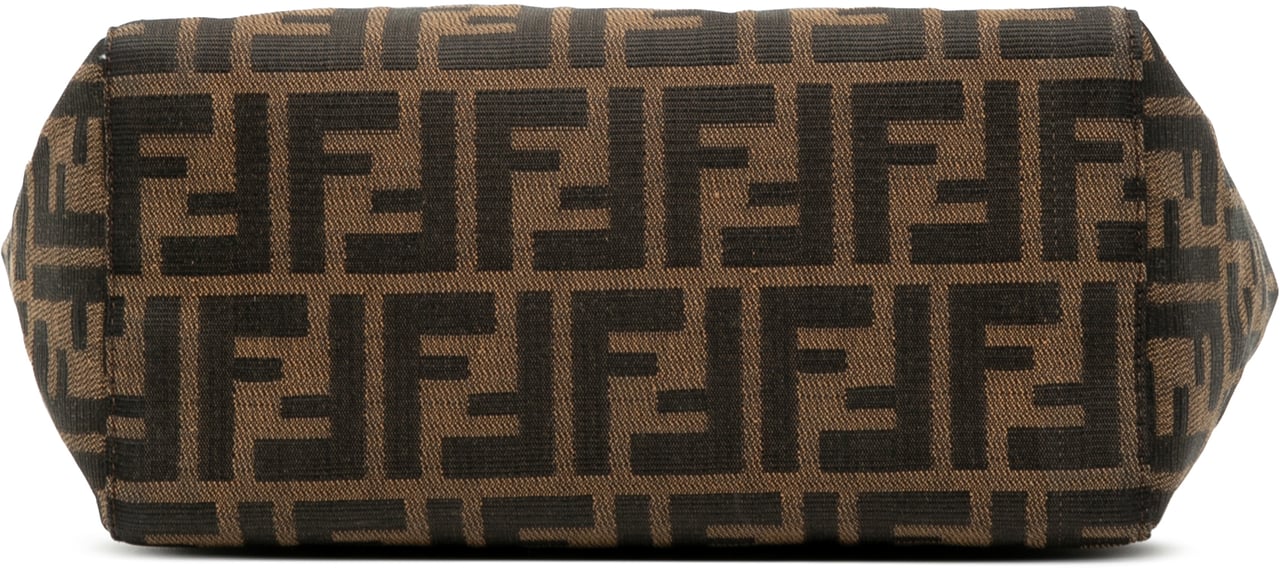 Fendi Zucca Canvas Bento Box Shoulder Bag Bruin
