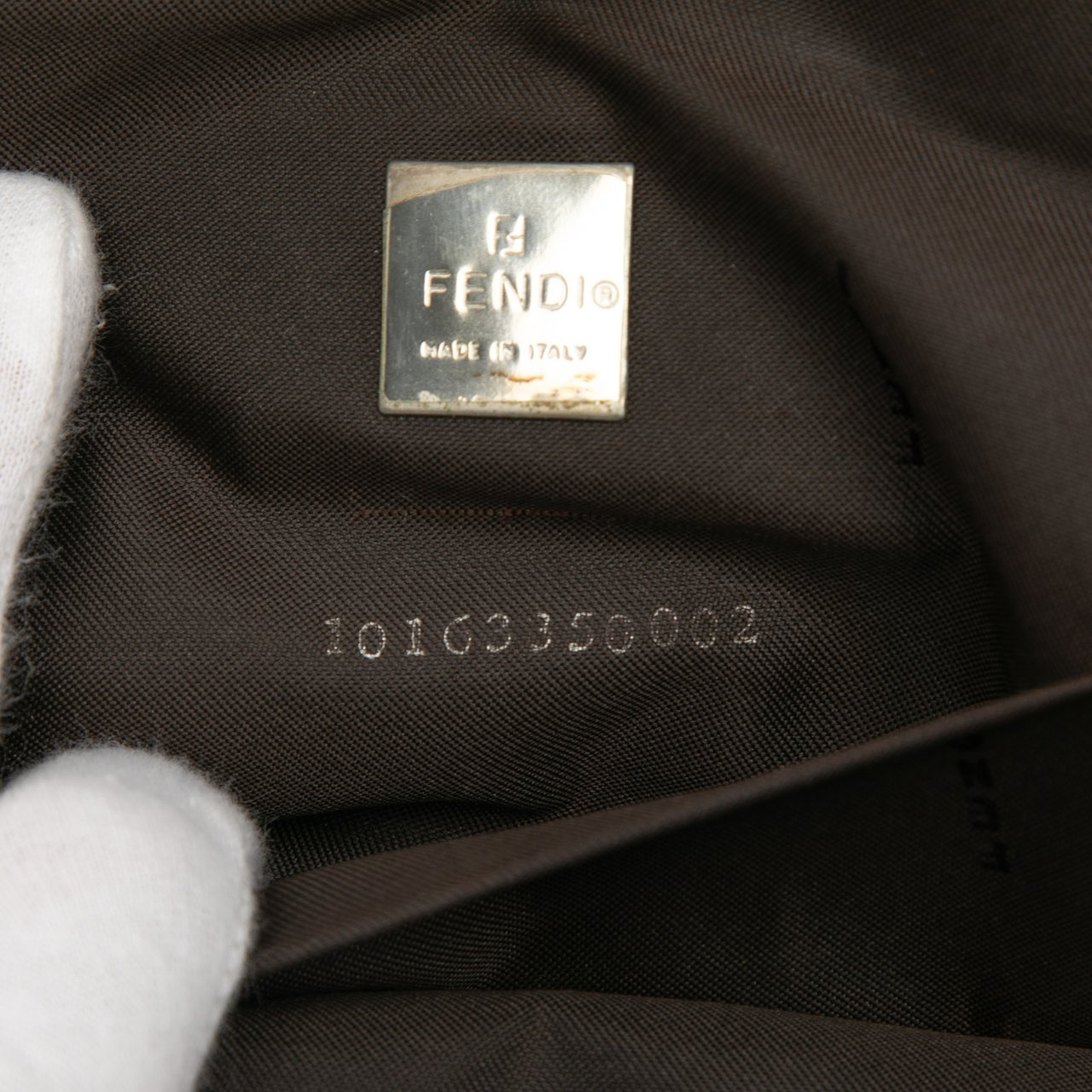 Fendi Zucca Canvas Bento Box Shoulder Bag Bruin