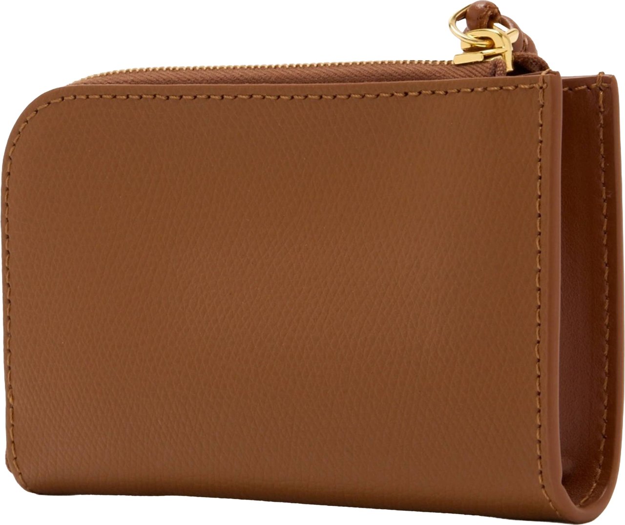 Fendi Rectangular Brown Card Case Pouch with Keyring Attachment Bruin