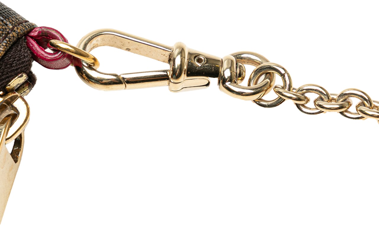 Fendi Zucca Spalmati Chain Pochette Bruin