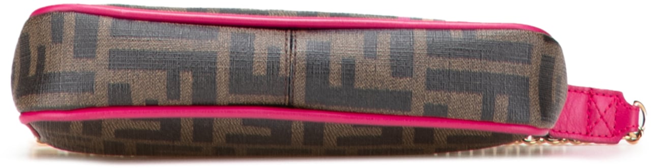 Fendi Zucca Spalmati Chain Pochette Bruin