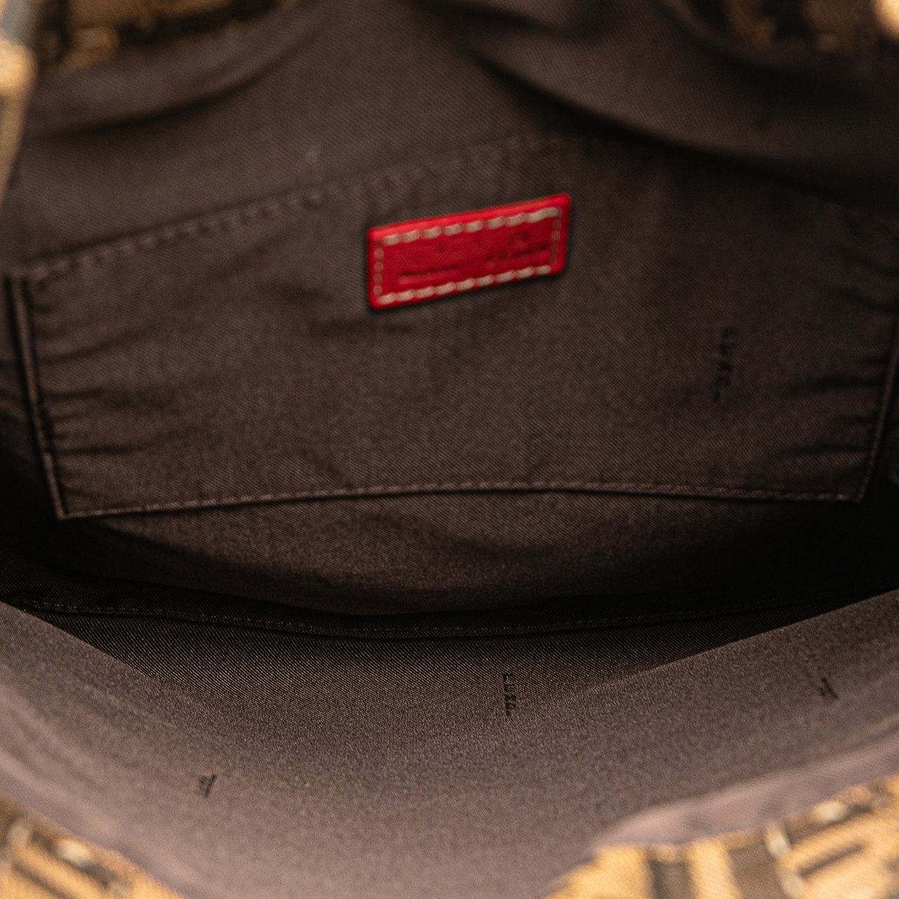 Fendi Zucca Canvas Sequins Tote Bruin