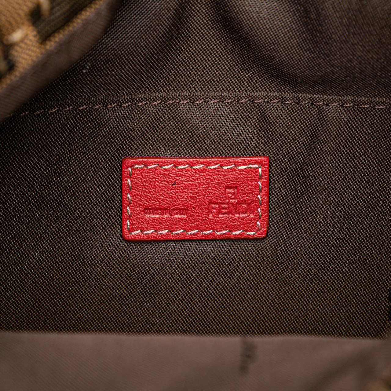 Fendi Zucca Canvas Sequins Tote Bruin