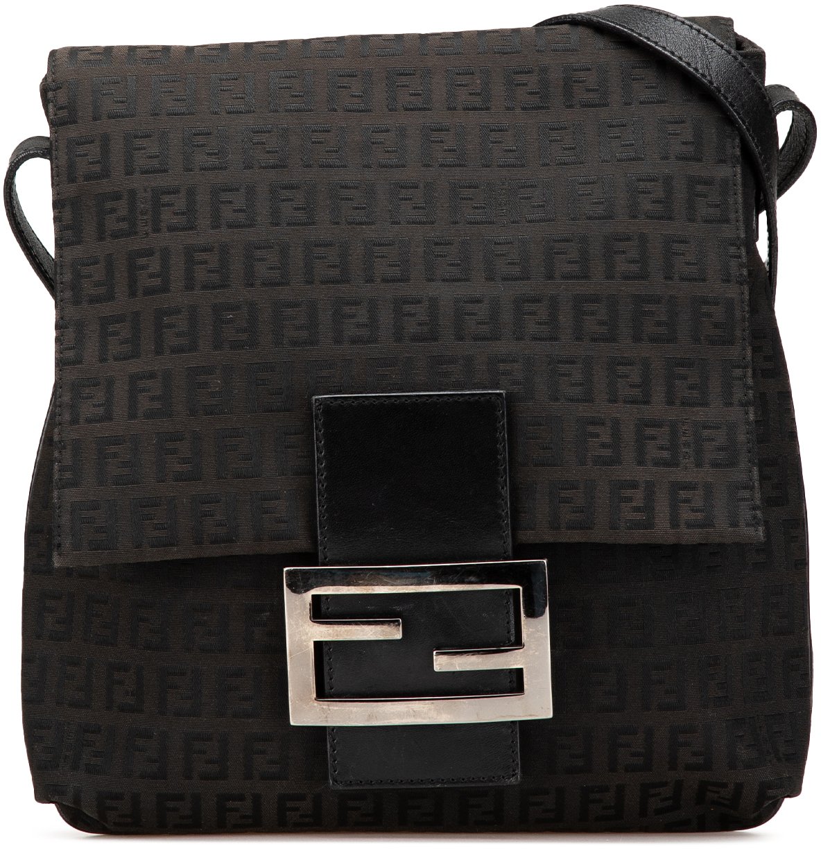 Fendi Zucchino Canvas Crossbody Zwart