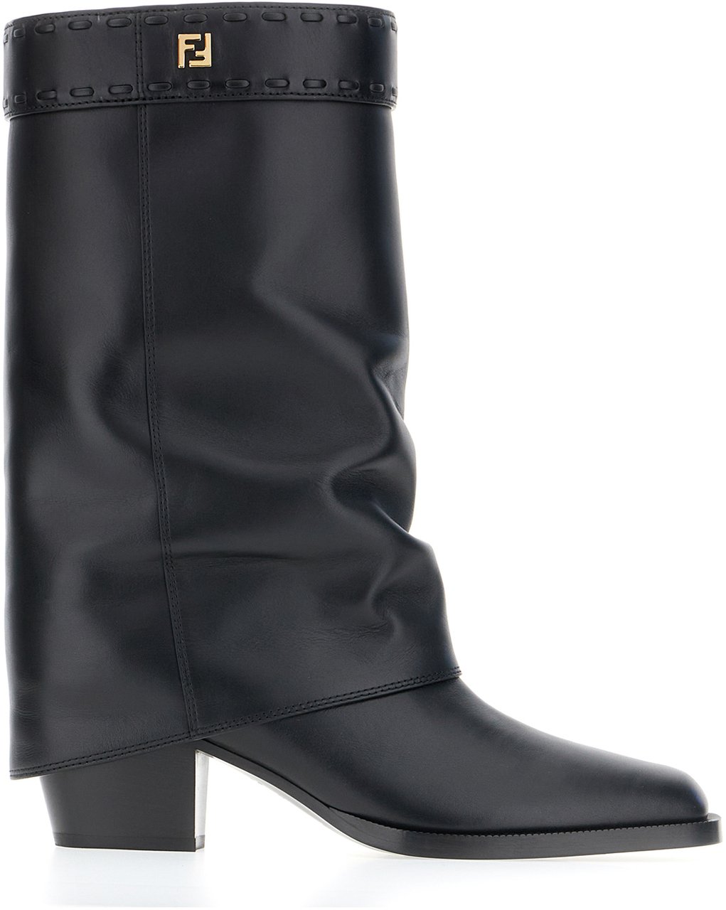 Fendi Fendi Black leather boots Zwart