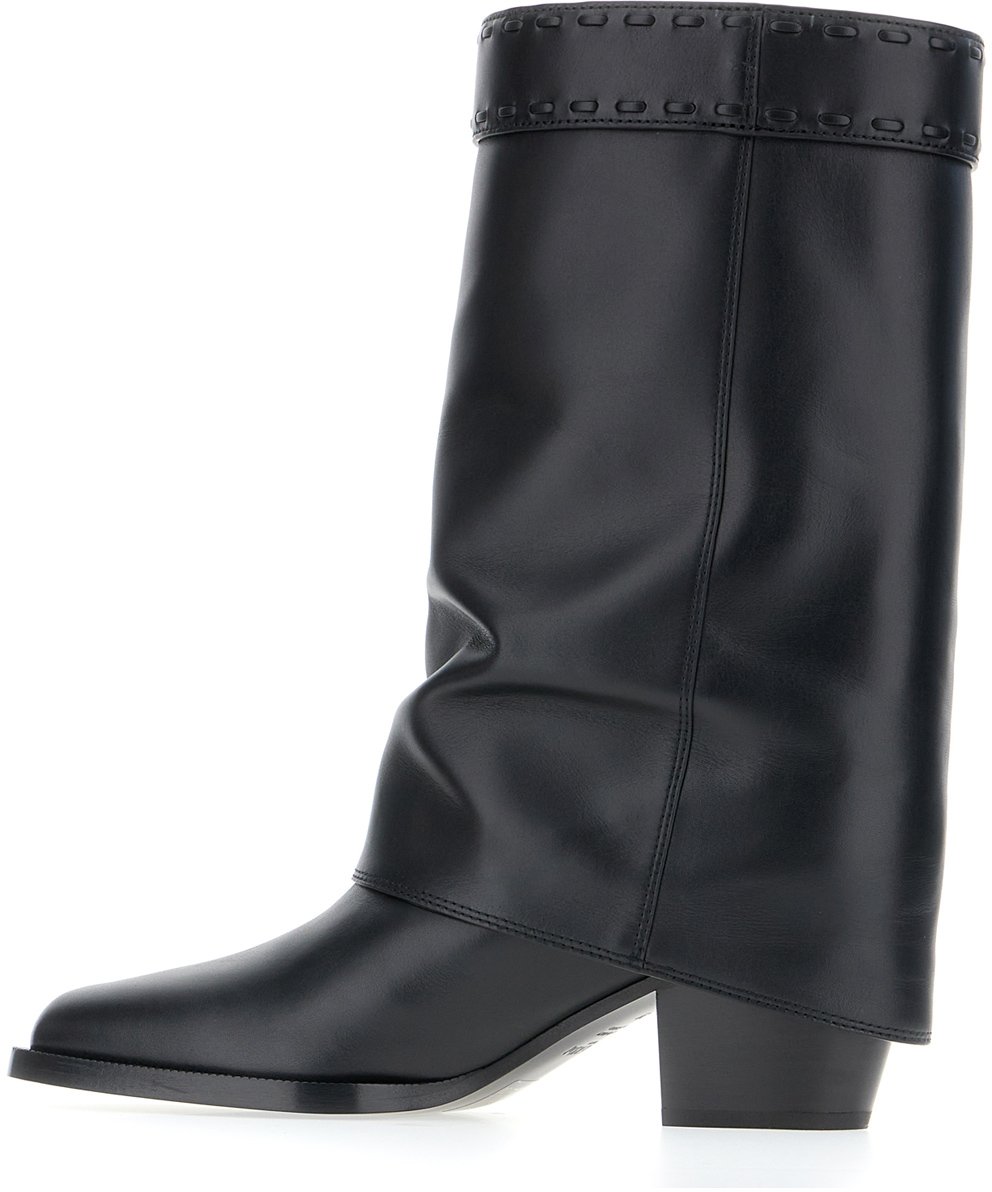 Fendi Fendi Black leather boots Zwart