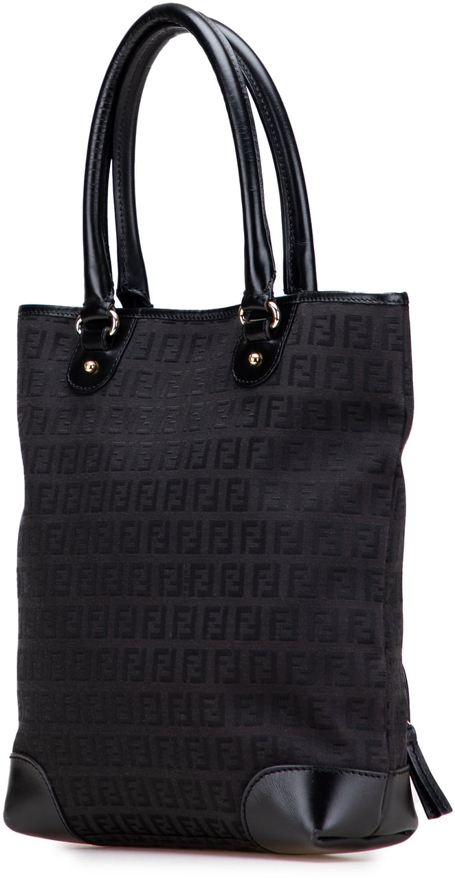 Fendi Zucchino Canvas Chef Front Pocket Shopping Tote Bruin