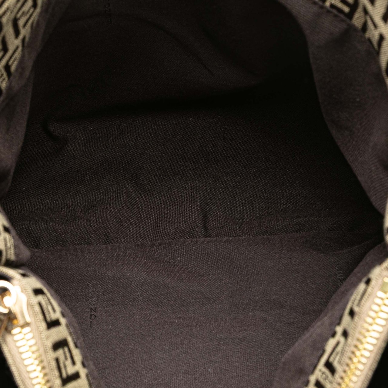 Fendi Zucchino Canvas Tote Bruin