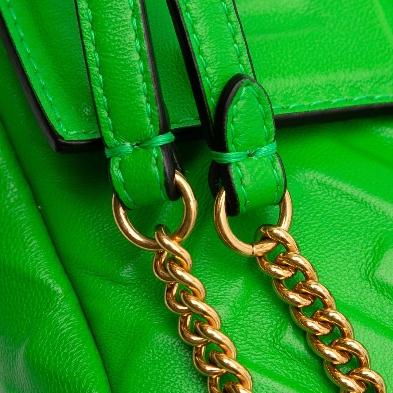 Fendi Mini Zucca Embossed Leather Baguette Satchel Groen