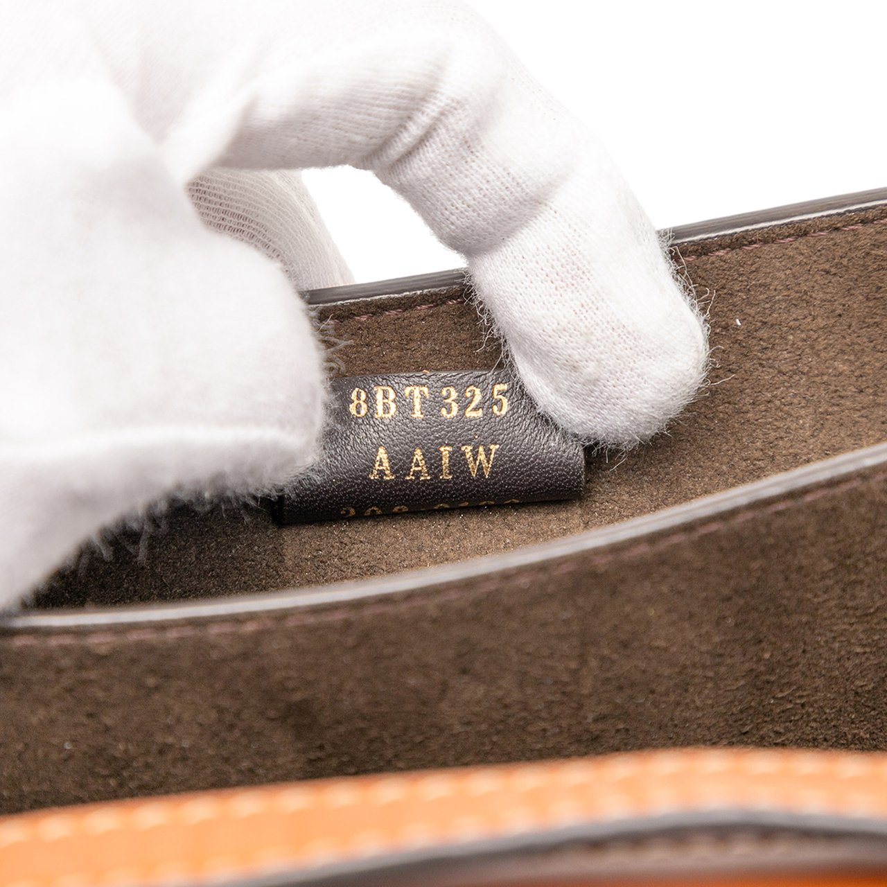 Fendi Leather Crystal Fab Crossbody Bruin