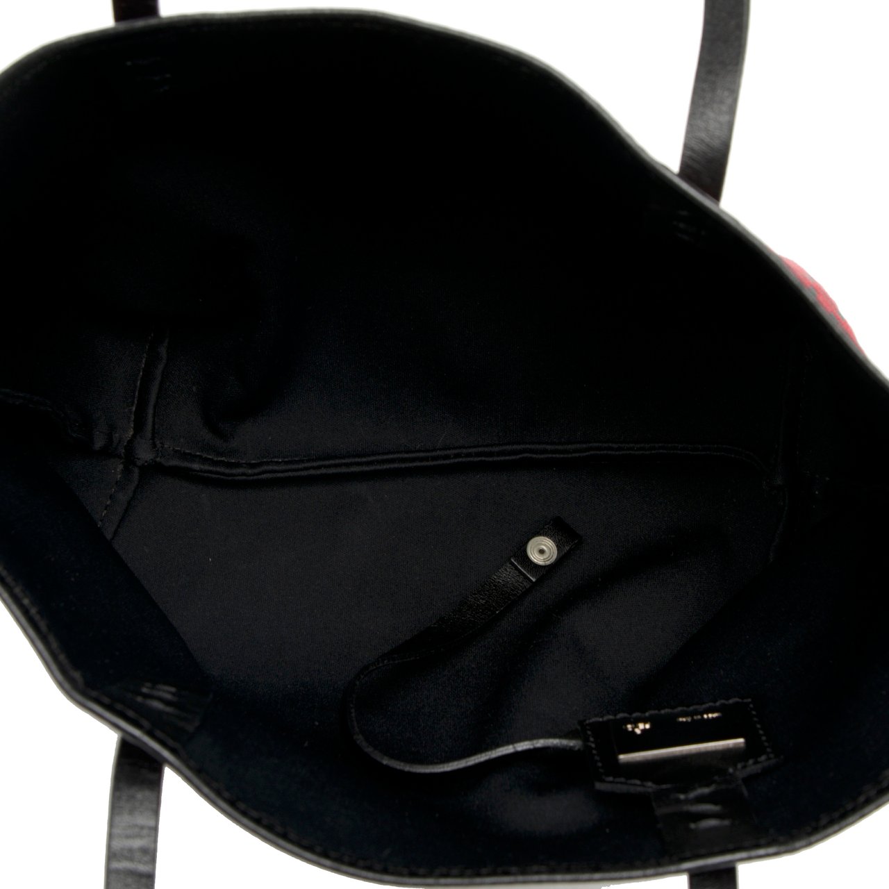 Fendi Zucchino Canvas Roll Tote Rood