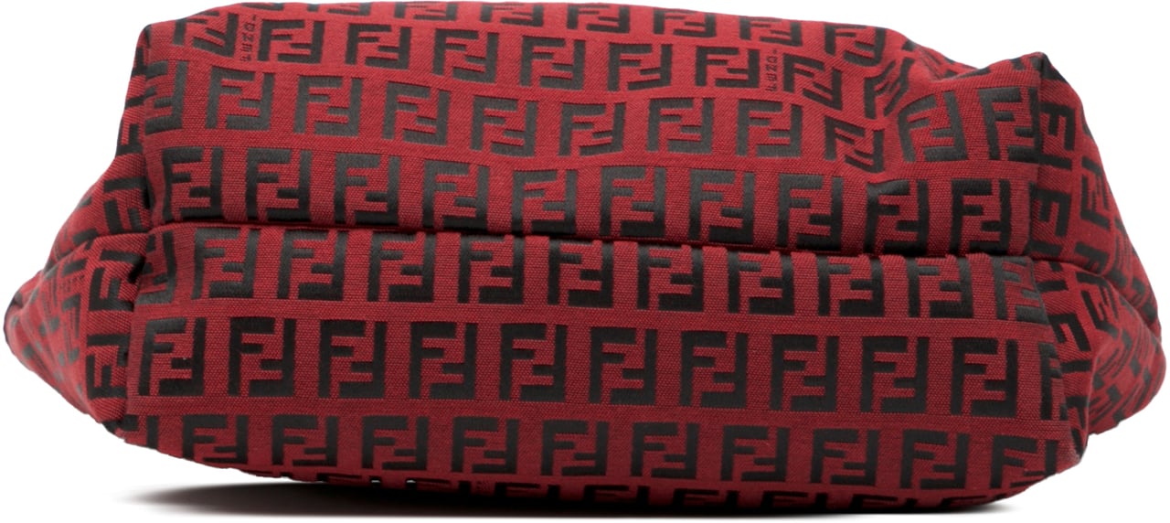 Fendi Zucchino Canvas Roll Tote Rood