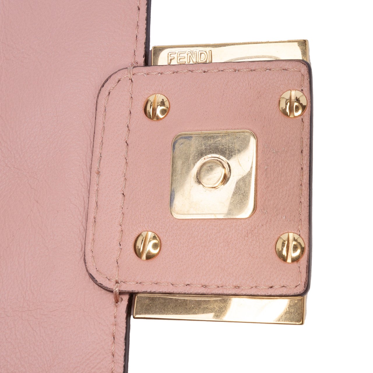Fendi Mini Zucca Embossed Leather Baguette Satchel Roze