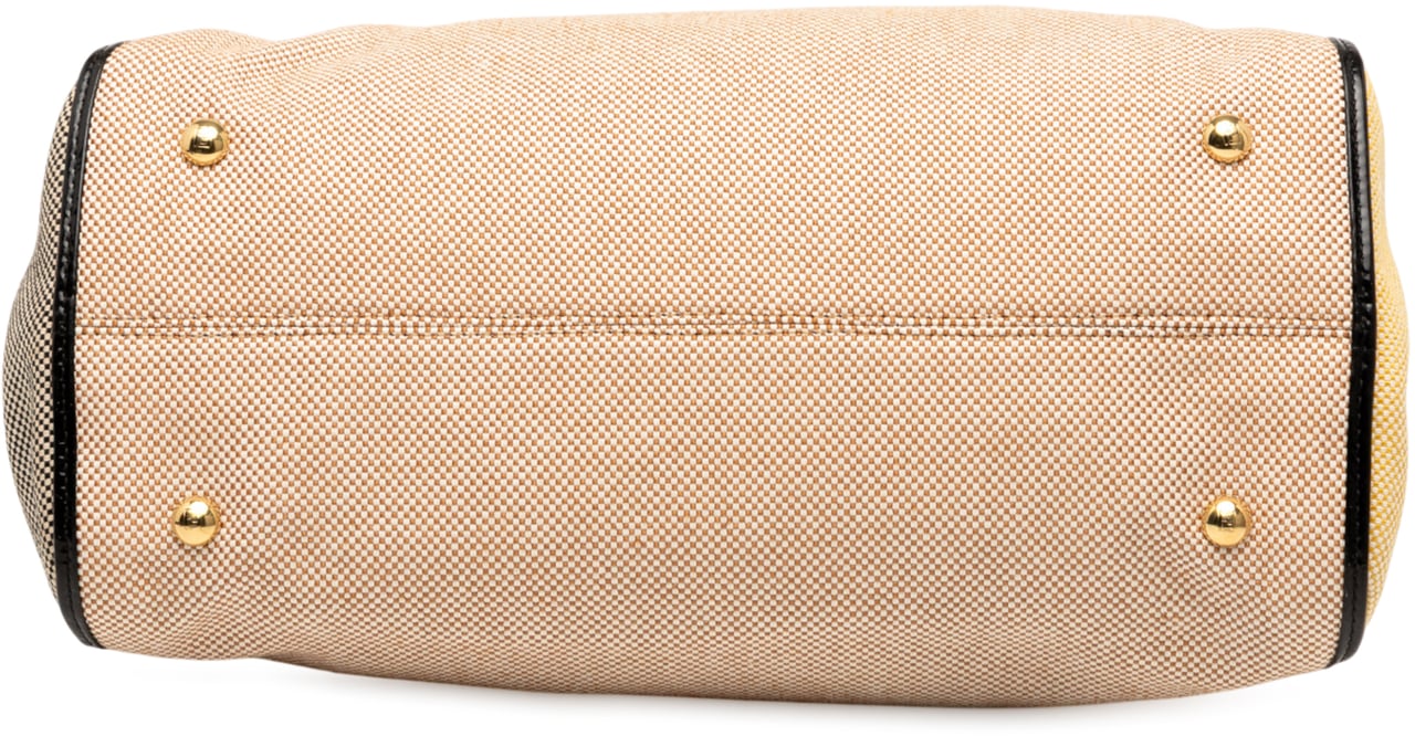 Fendi Small Canvas Colorblock Chameleon Satchel Bruin