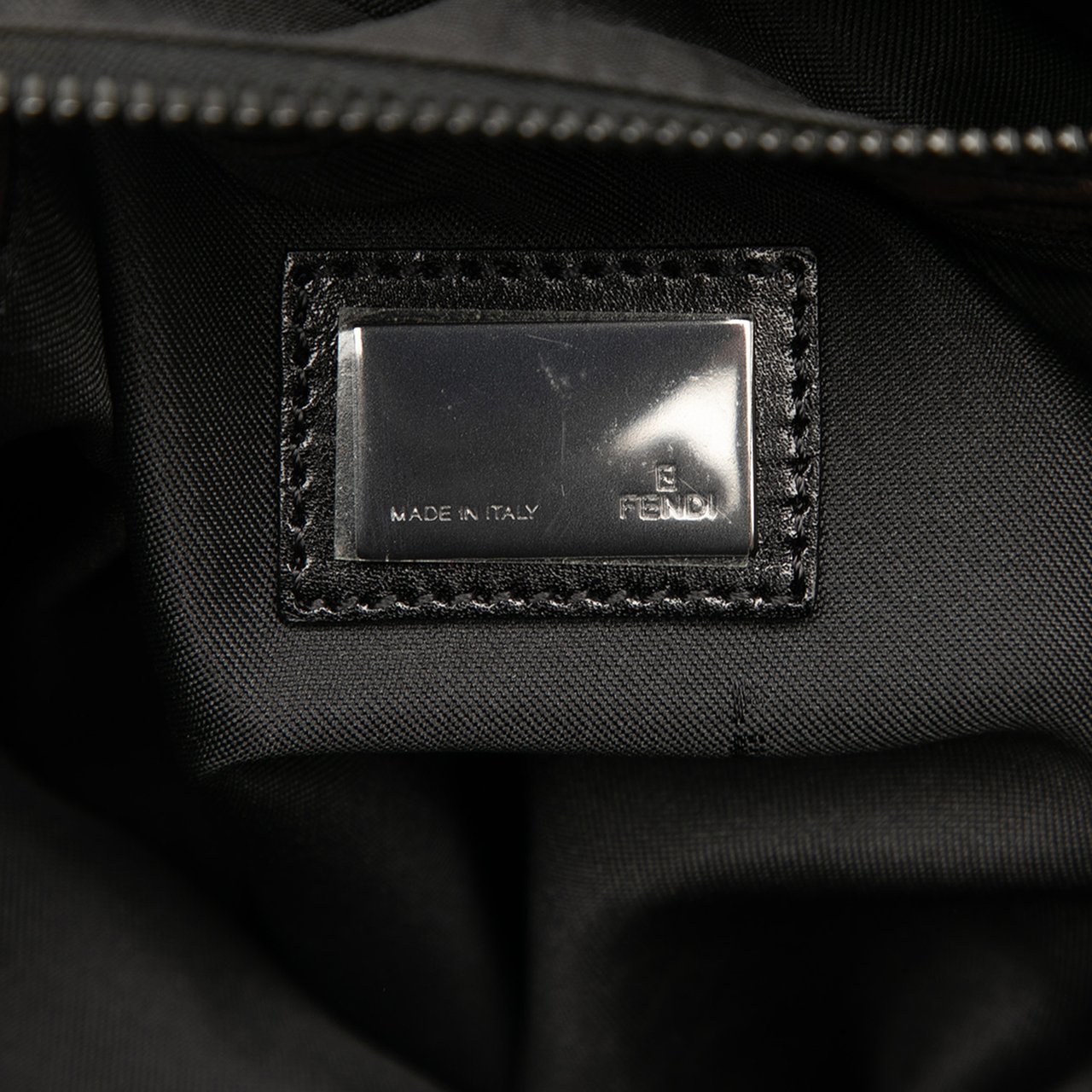 Fendi Zucchino Canvas Tote Bruin