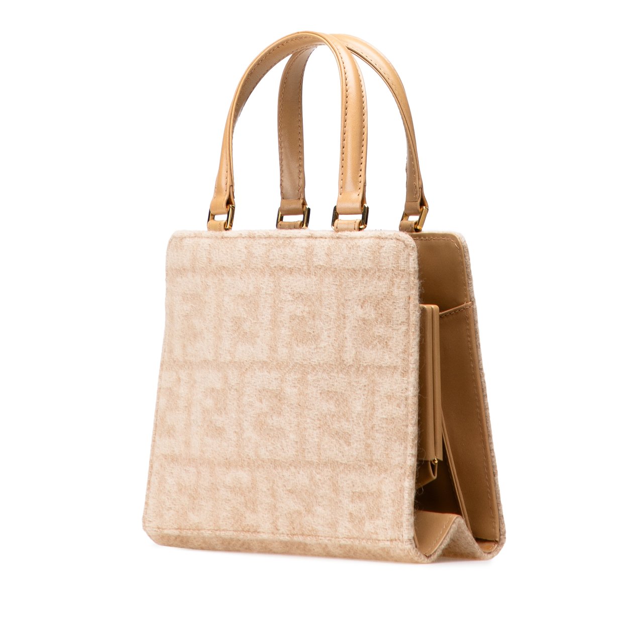 Fendi Zucca Felt Handbag Bruin