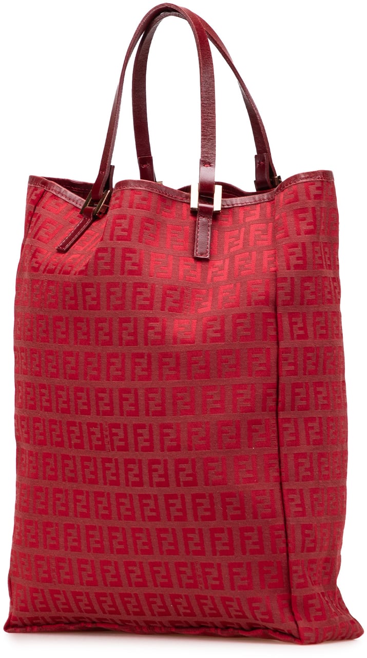 Fendi Zucchino Canvas Tote Rood