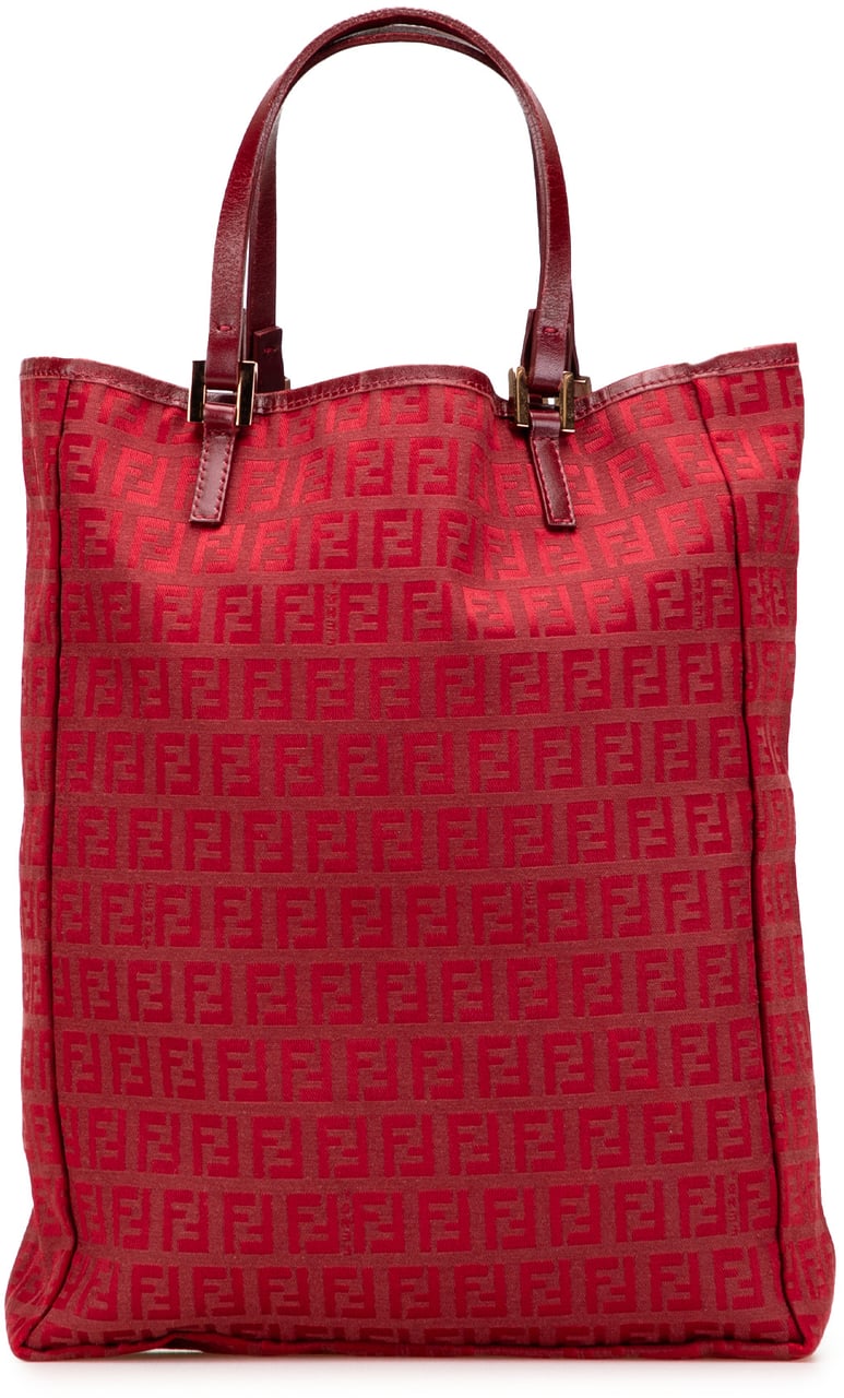 Fendi Zucchino Canvas Tote Rood