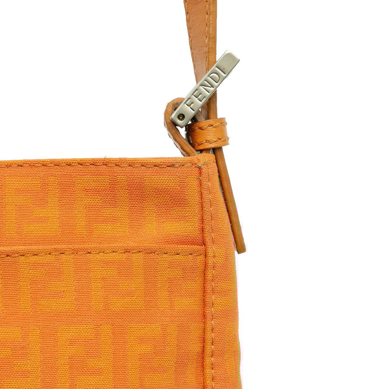 Fendi Zucchino Canvas Pochette Oranje
