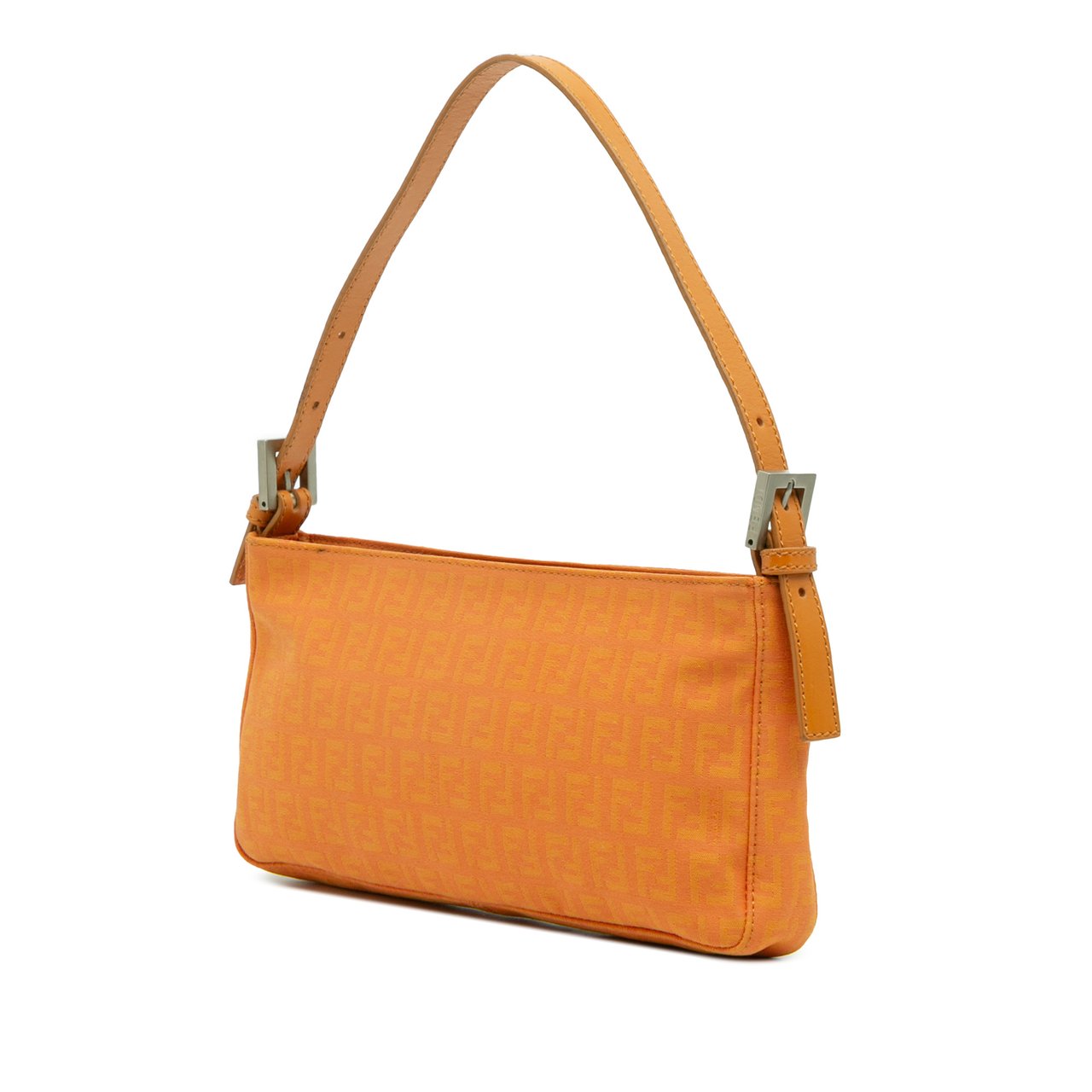 Fendi Zucchino Canvas Pochette Oranje