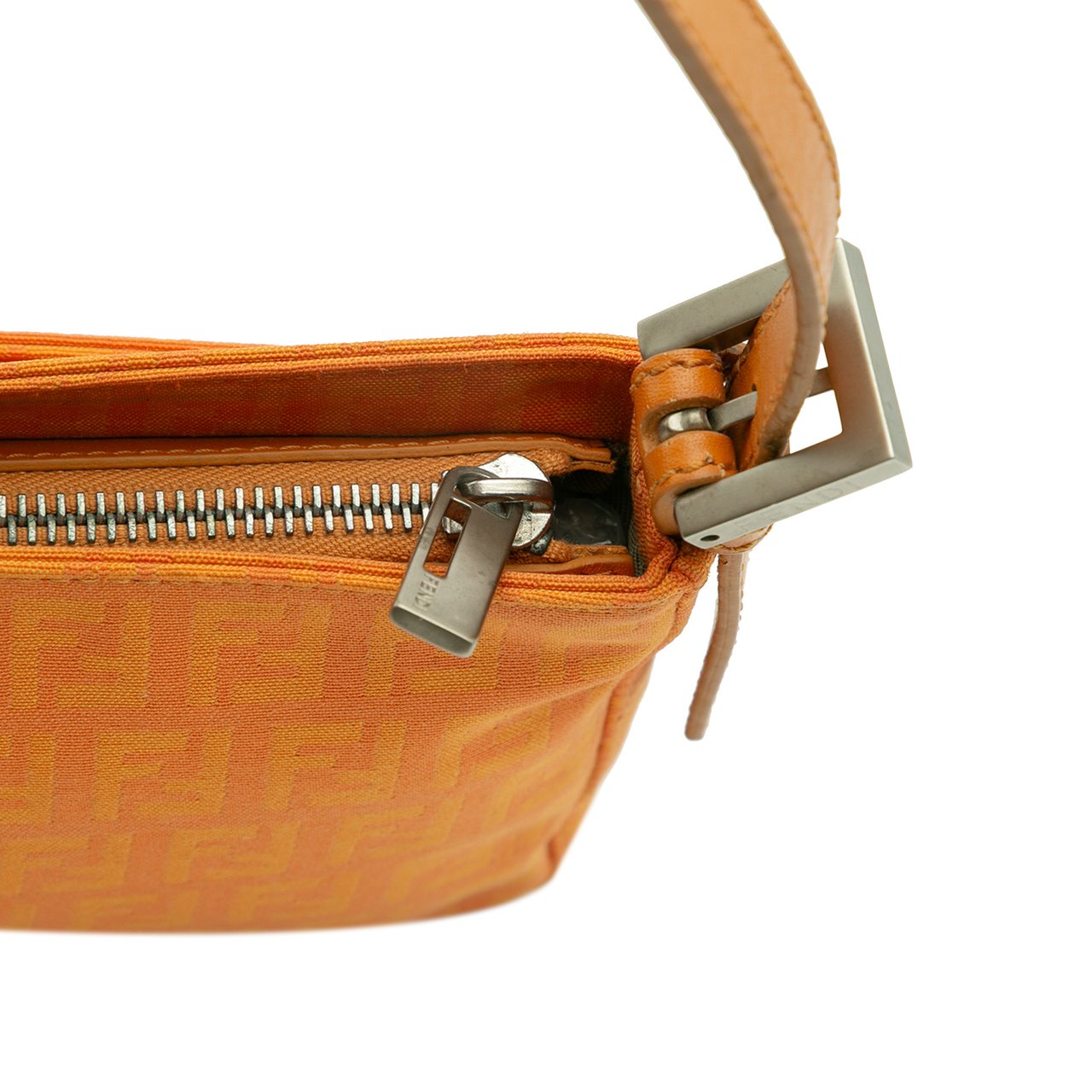 Fendi Zucchino Canvas Pochette Oranje