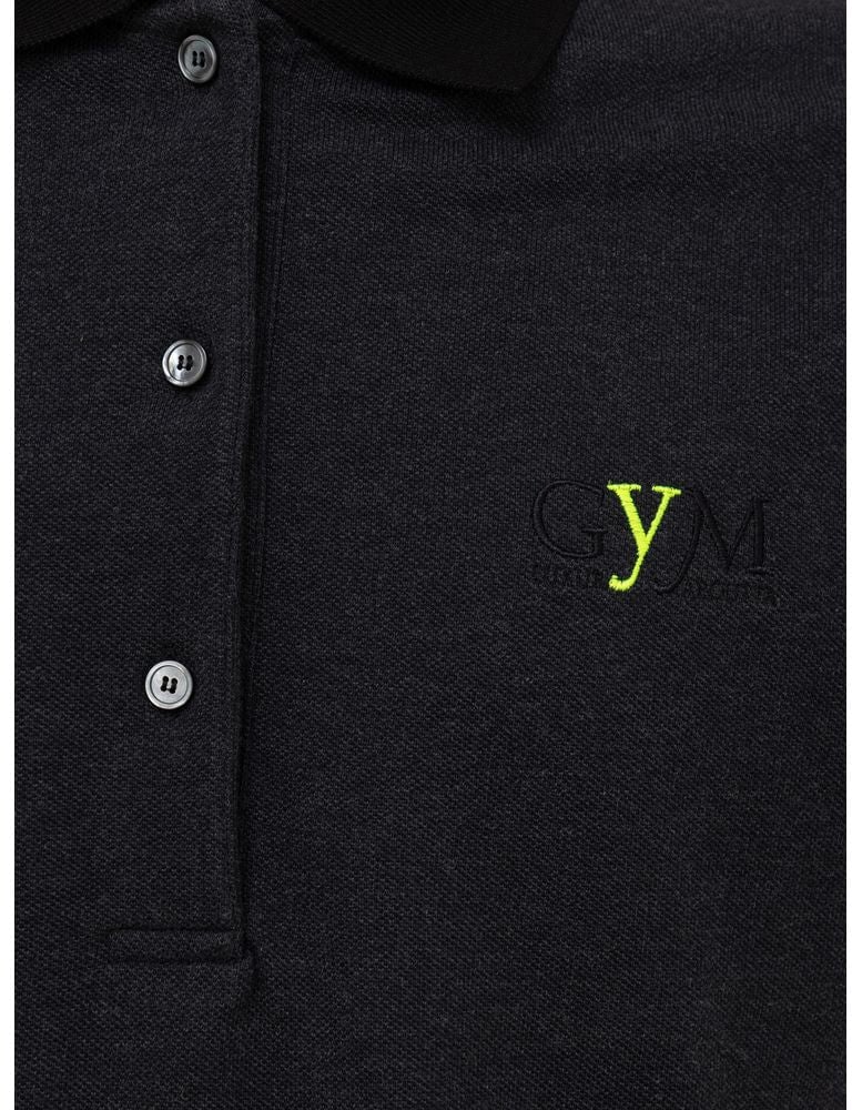 Fendi Black Cotton Polo Shirt Zwart
