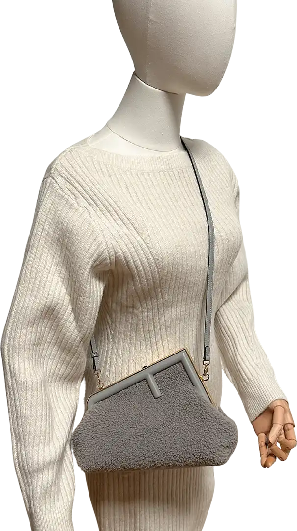 Fendi Fendi First small lambskin grey / unworn Grijs