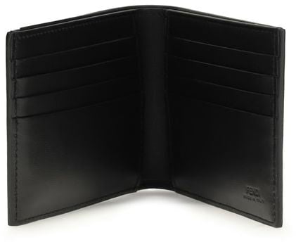 Fendi Fendi Black Calf Leather Bos Taurus Wallet Zwart