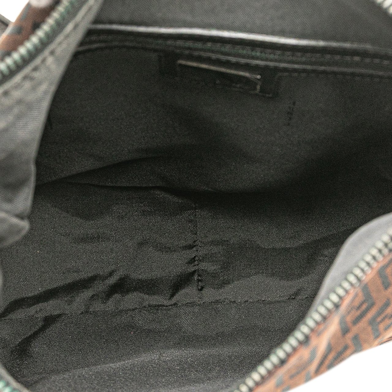 Fendi Zucchino Canvas Shoulder Bag Bruin