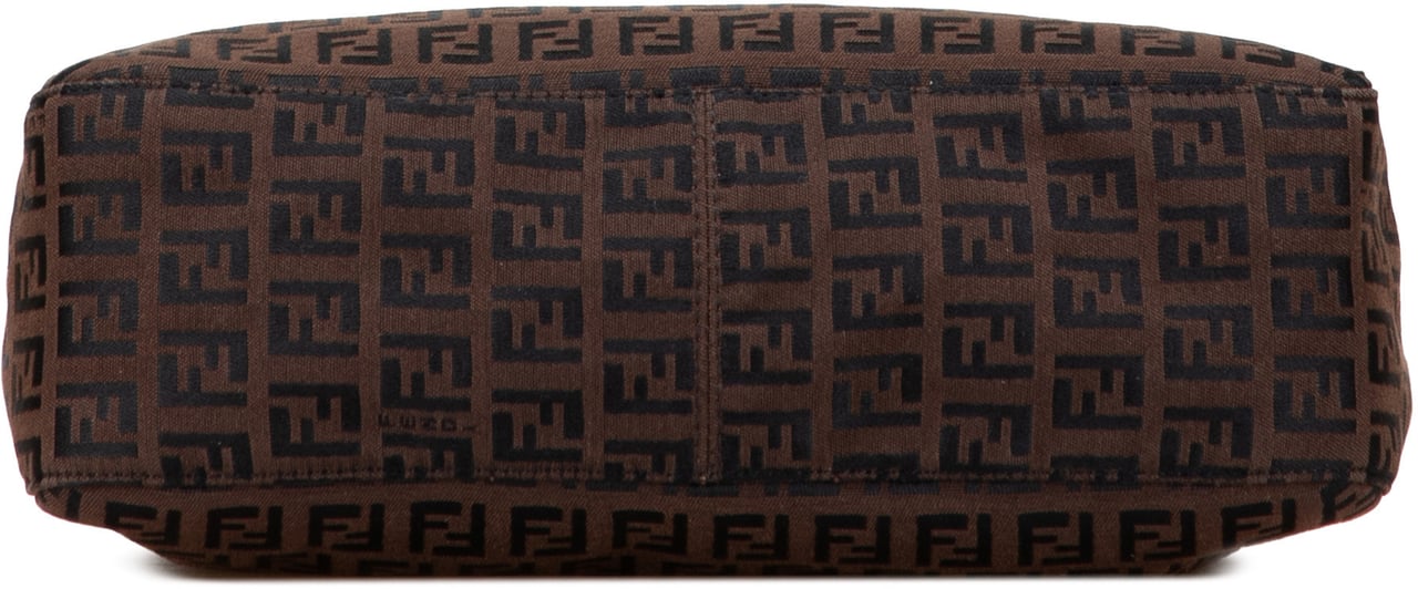 Fendi Zucchino Canvas Shoulder Bag Bruin