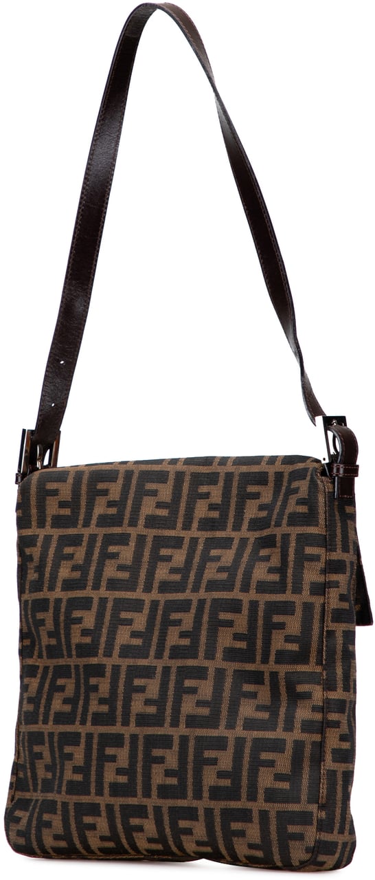 Fendi Zucca Canvas Shoulder Bag Bruin
