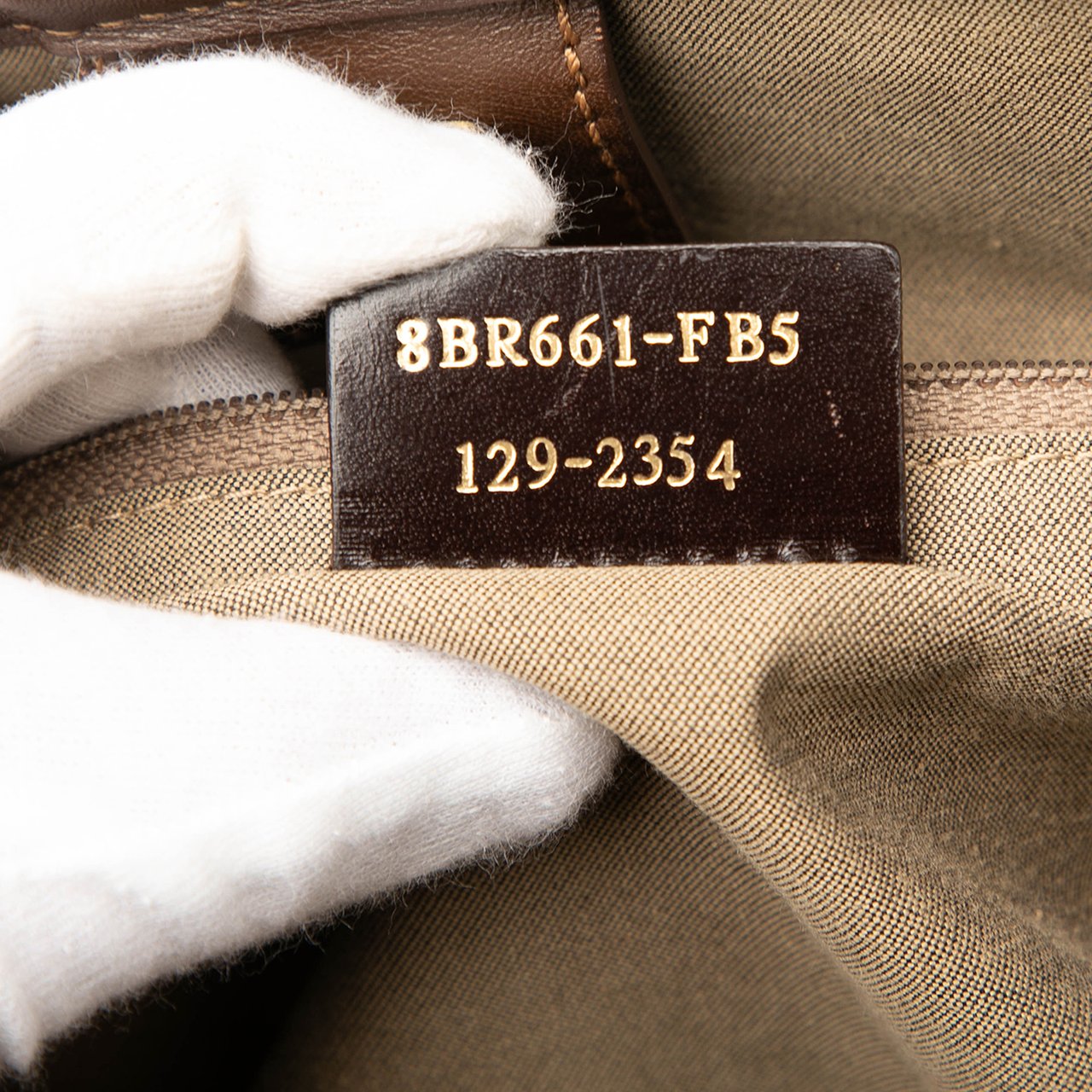 Fendi Zucchino Spalmati Chiusura Tote Bruin