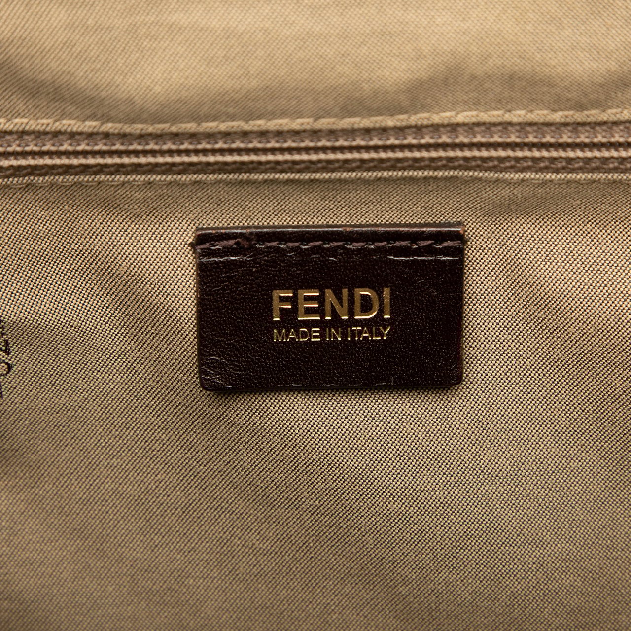 Fendi Zucchino Spalmati Chiusura Tote Bruin