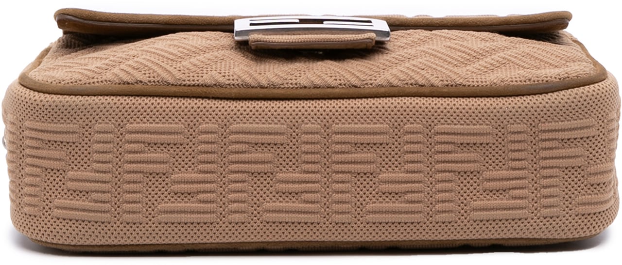 Fendi Zucca Canvas Chain Midi Baguette Bruin