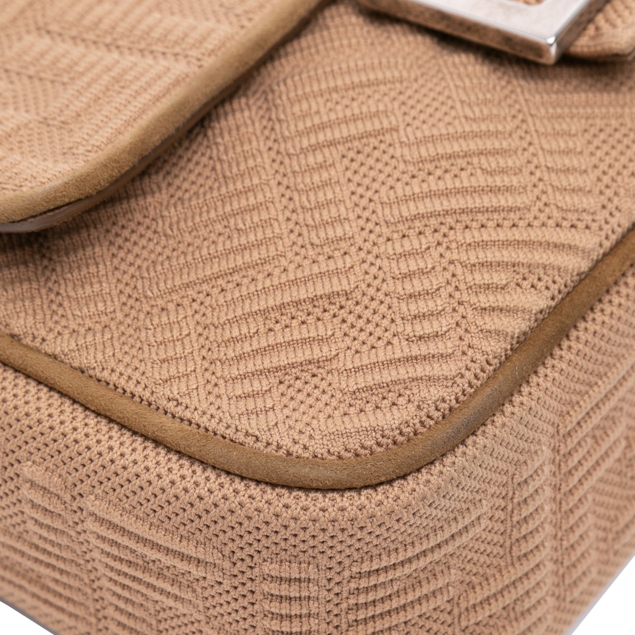 Fendi Zucca Canvas Chain Midi Baguette Bruin