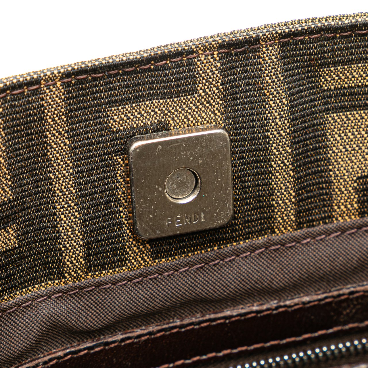 Fendi Small Zucca Canvas Twins Tote Bruin
