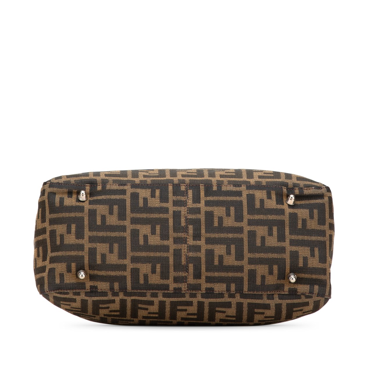 Fendi Small Zucca Canvas Twins Tote Bruin