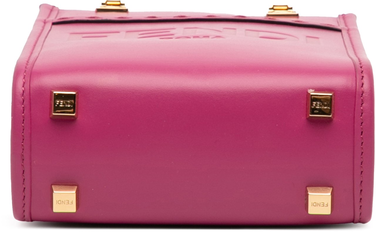 Fendi Mini Leather Sunshine Shopper Tote Roze