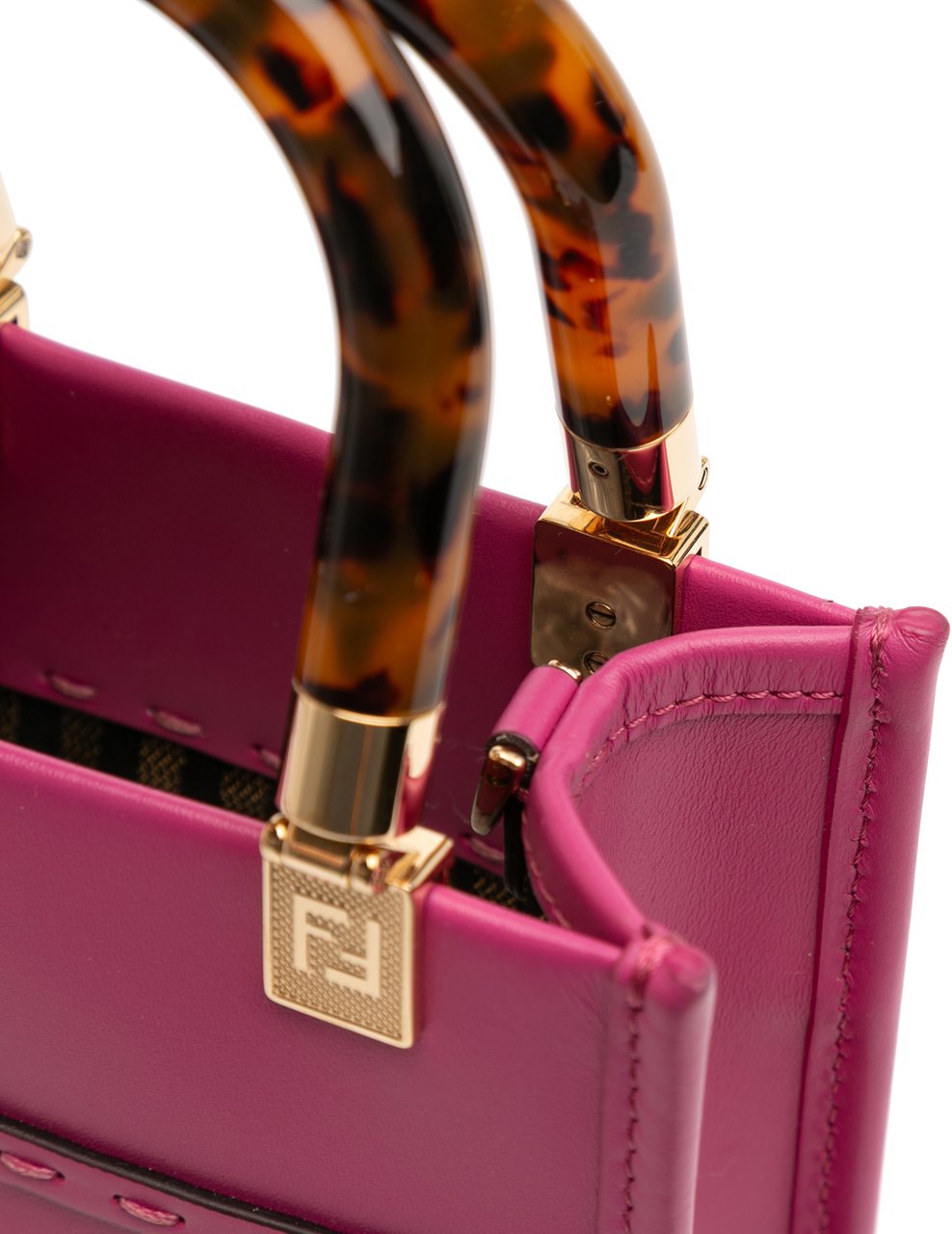 Fendi Mini Leather Sunshine Shopper Tote Roze