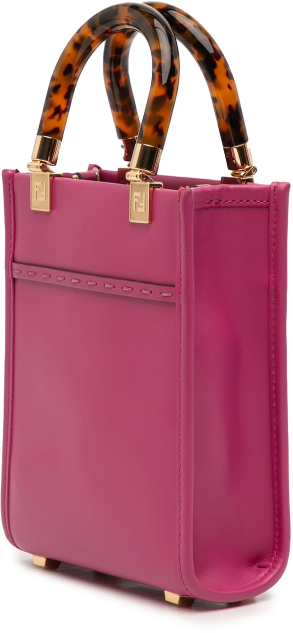 Fendi Mini Leather Sunshine Shopper Tote Roze