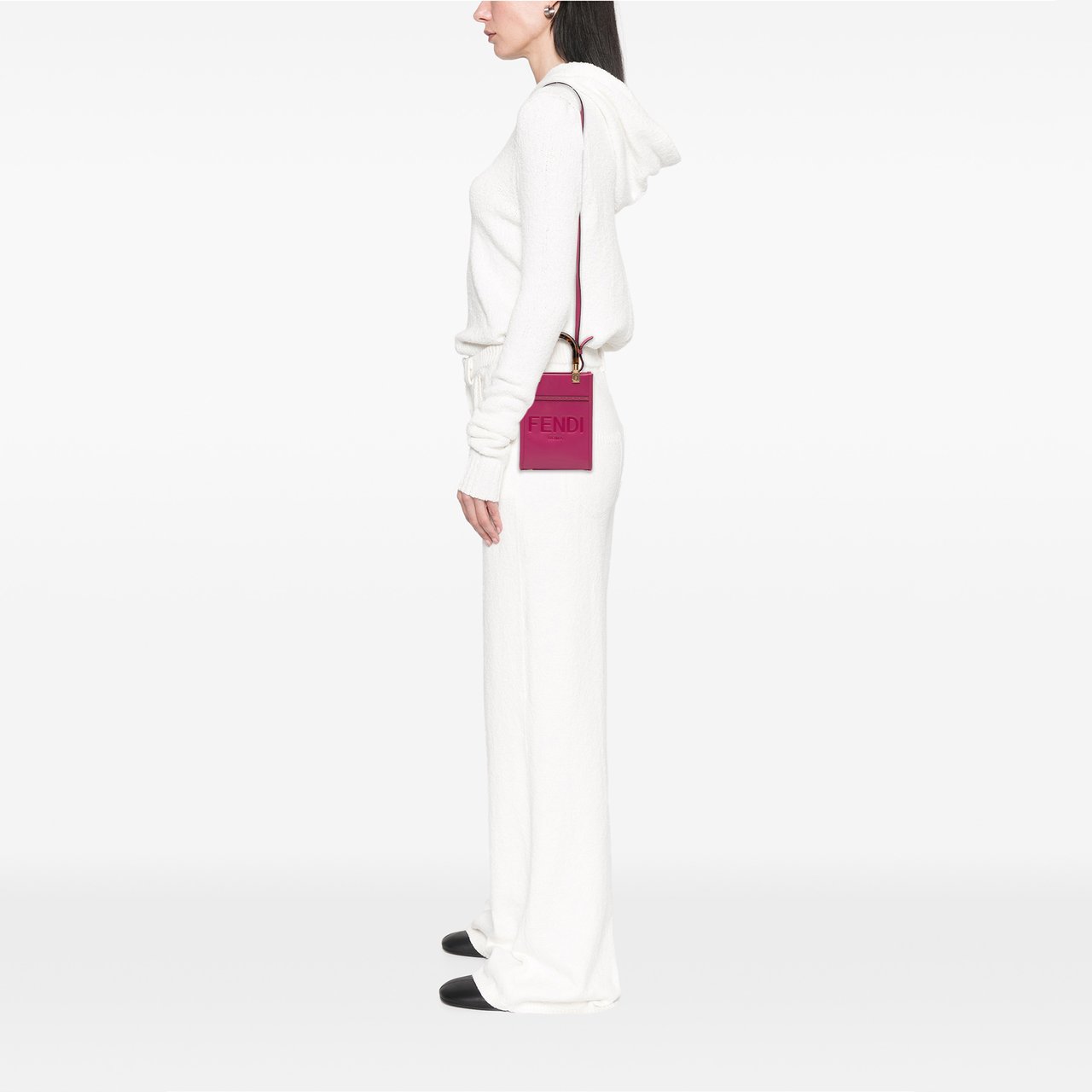 Fendi Mini Leather Sunshine Shopper Tote Roze