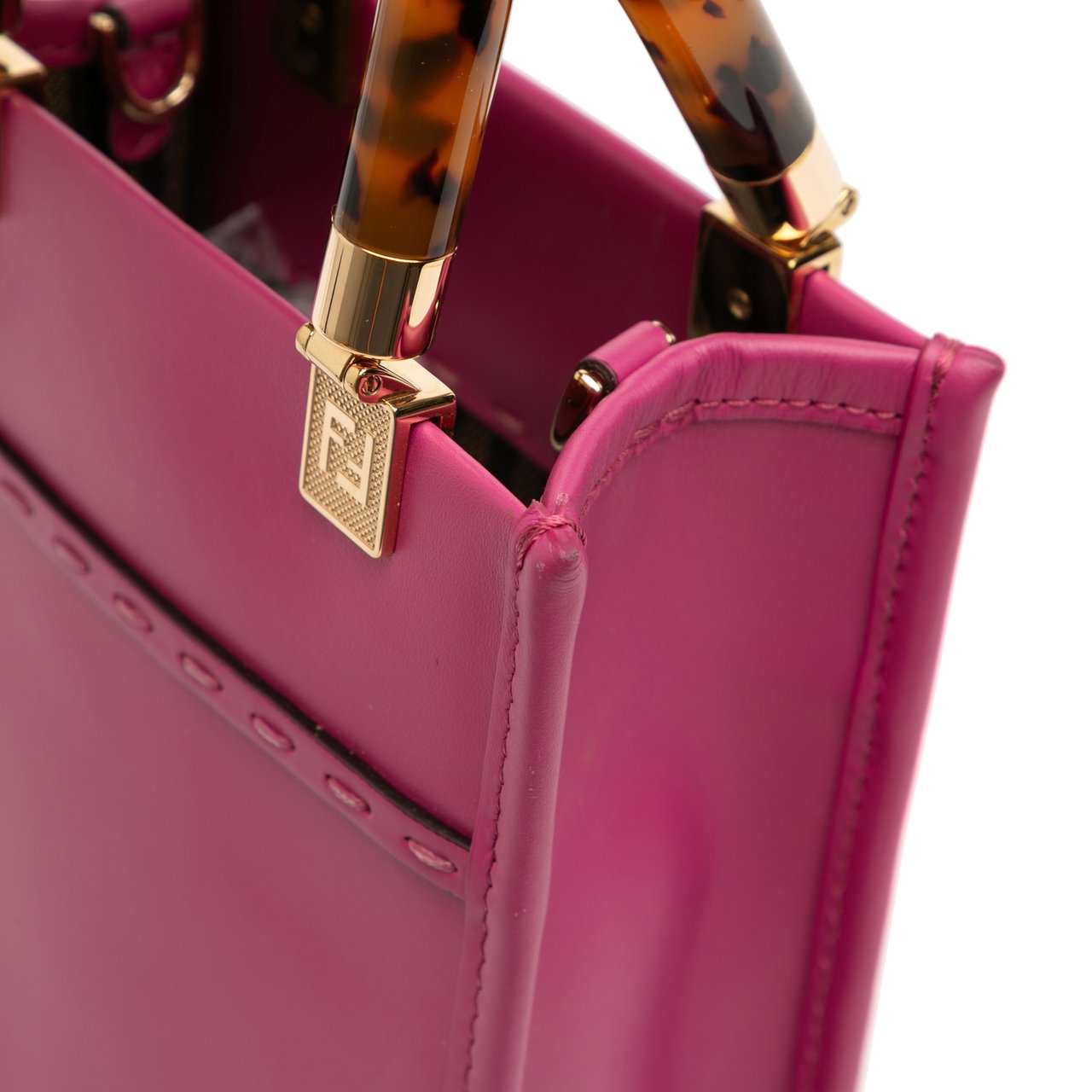 Fendi Mini Leather Sunshine Shopper Tote Roze