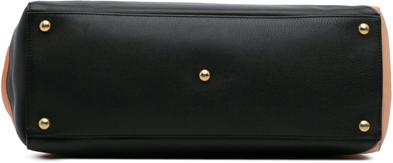 Fendi Medium Multicolor Calfskin Colorblock Regular 2Jours Tote Oranje