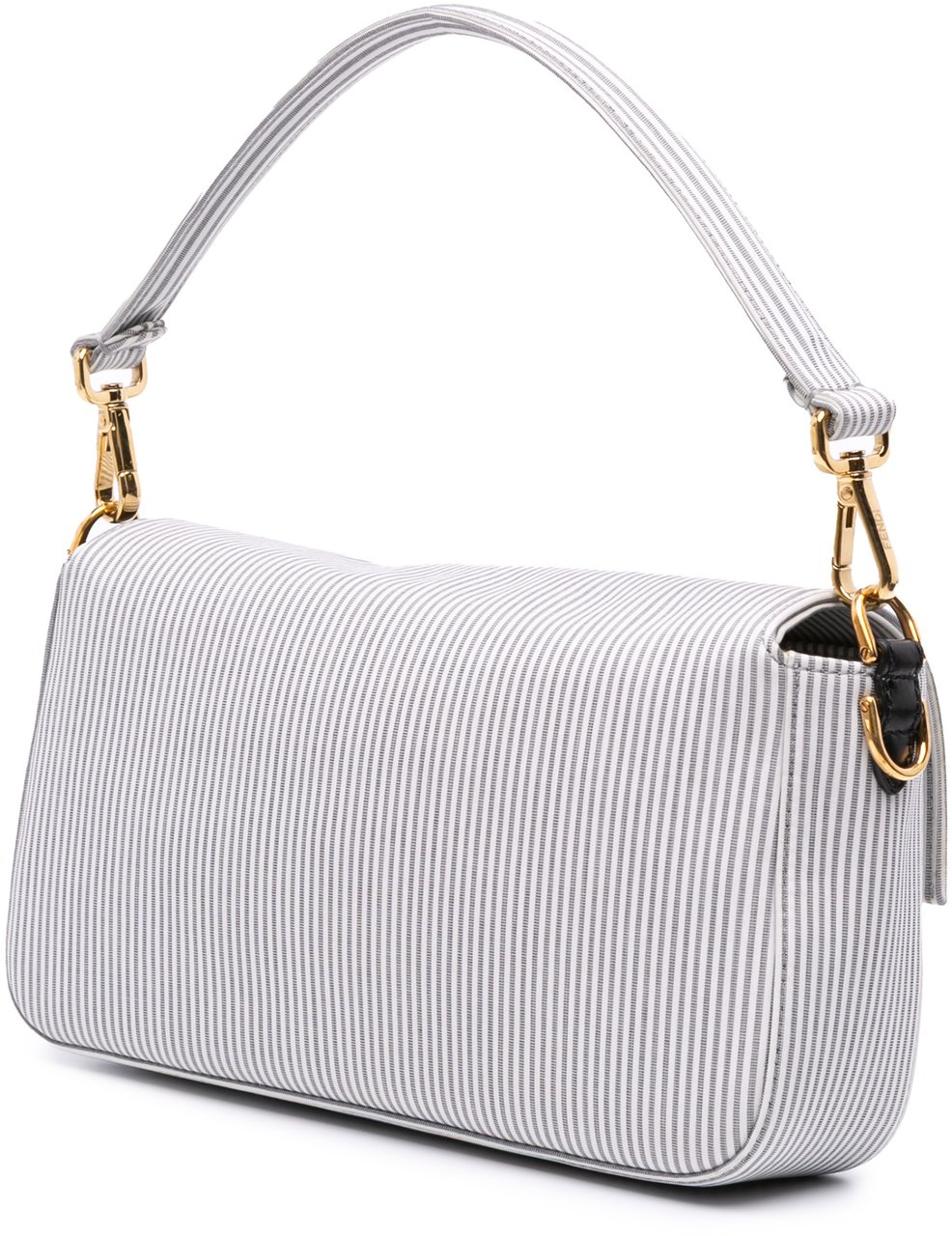Fendi Medium Striped Canvas Baguette Satchel Wit
